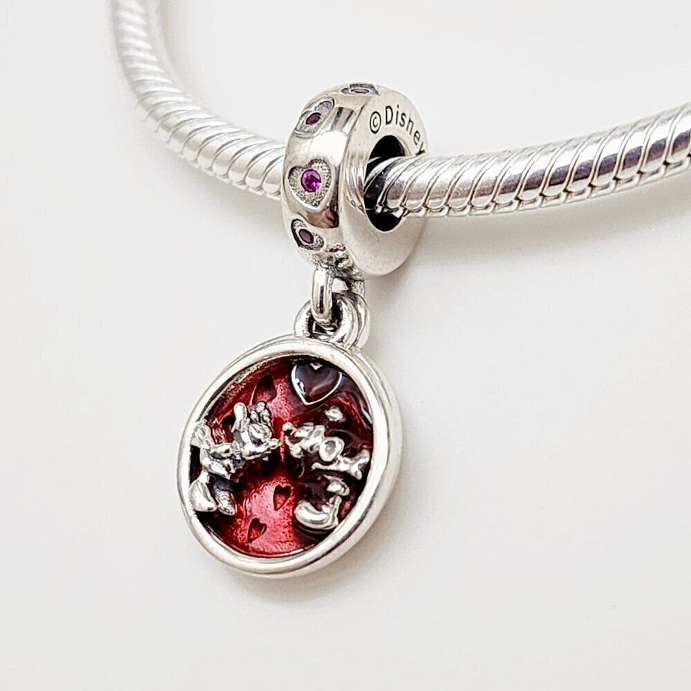 Pandora Disney Mickey Mouse & Minnie Mouse Love and Kisses Dangle Charm
